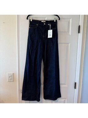 FRAME Denim Le Slim Palazzo Dark Wash Denim High Rise Wide Leg Jeans Size 26 NWT